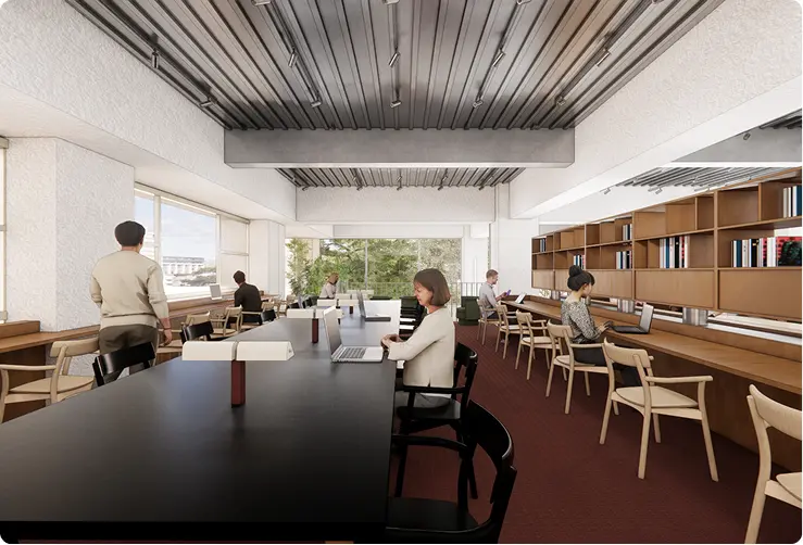 写真：2階 入居者専用 大型ラウンジ