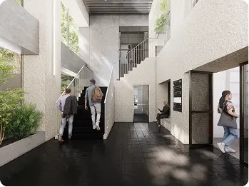 写真：シェアオフィス内観（エントランス）