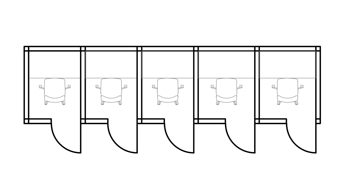 平面図：ブース（1席）