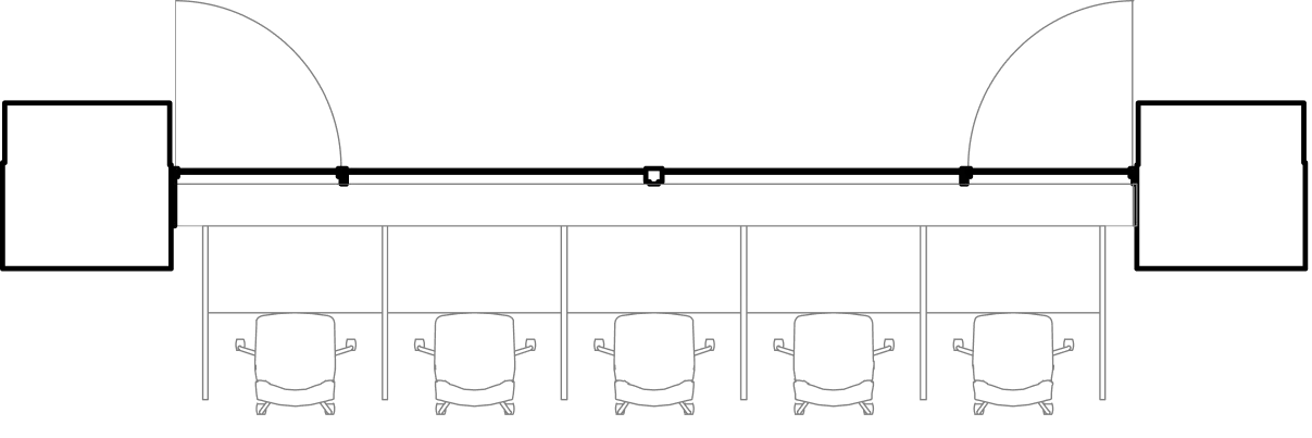 平面図：デスク（1席）